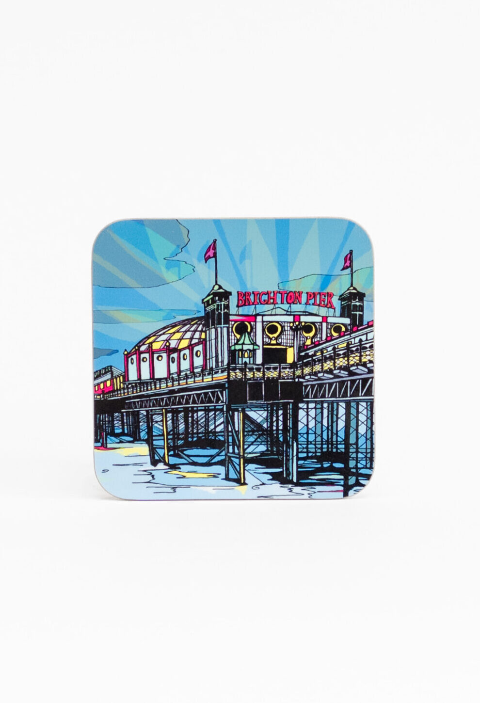 Light of the Silvery Moon (Brighton Pier) Hardback Coaster