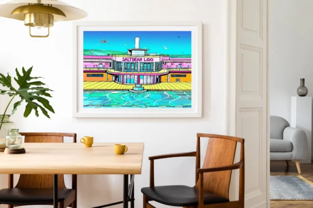 💛🩷🩵 NEW PRINT RELEASE 🩵🩷💛 

The launch of our Saltdean Lido limited edition giclee print is finally here! 

'Dive into Deco' is a very beautiful, striking piece of art. 

A bold celebration of the iconic Saltdean Lido, 'Dive into Deco' captures the sleek lines, sun-soaked charm, and effortless elegance of a golden era. With vibrant colour and bold design, this piece invites you to plunge into a moment where leisure meets luxury - pure Art Deco escapism. 

Put a ❤️ in the comments if you love this new piece! 

Visit www.twofacedtwins.com (link in bio) or visit our art gallery on Worthing seafront to place an order 🥳

#twofacedtwins #worthingartwork #saltdean #sussexevents #BrightonEvents